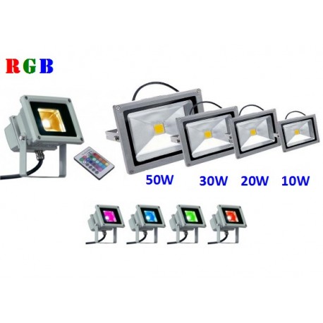 PROJECTEUR LED RGB - 10W 20W 30W 50W - IP65
