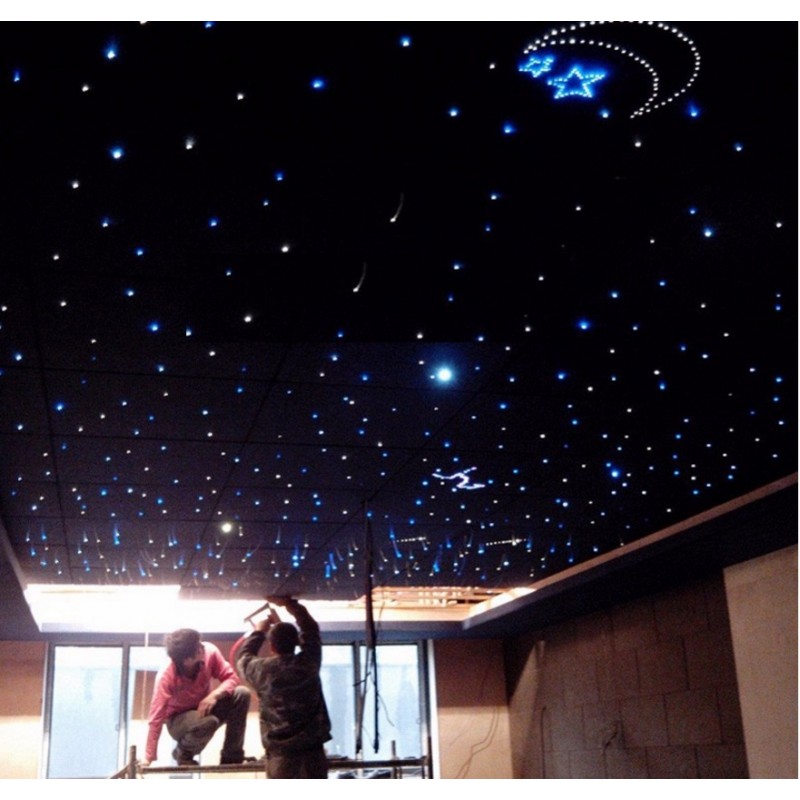 Ciel etoilé plafond suspendu par LED et fibres optiques